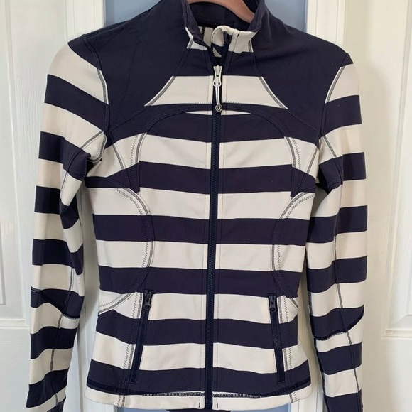 lululemon athletica Tops - Lululemon Define OM Zip Jacket Blue White Stripe